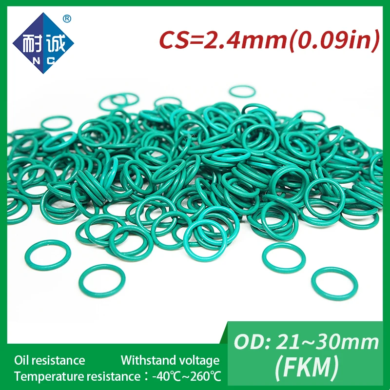 Резиновое кольцо 2 шт./лот зеленые уплотнительные кольца FKM толщина 4 мм
