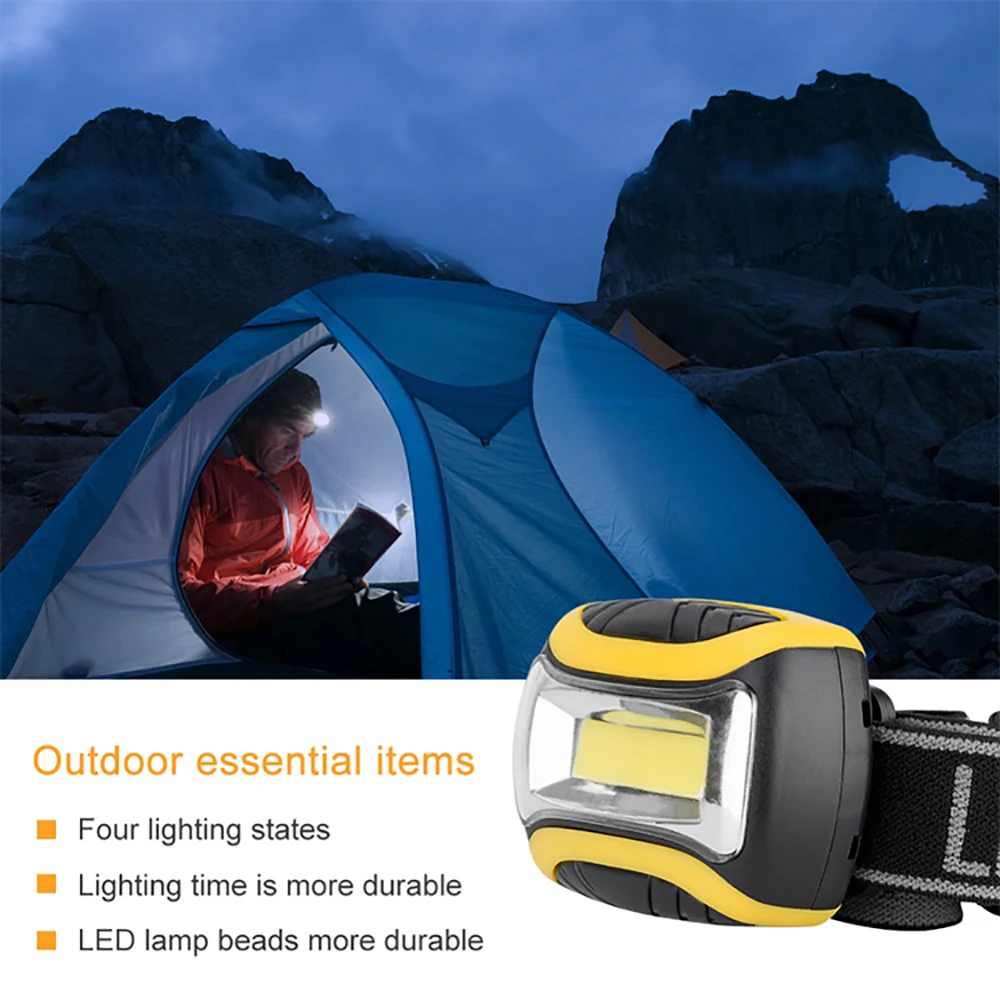 

COB LED Headlight Headlamp 4 Modes Waterproof Flashlight 3xAAA Battery Torch Lanterna Camping Hiking Night Fishing Hunting Light