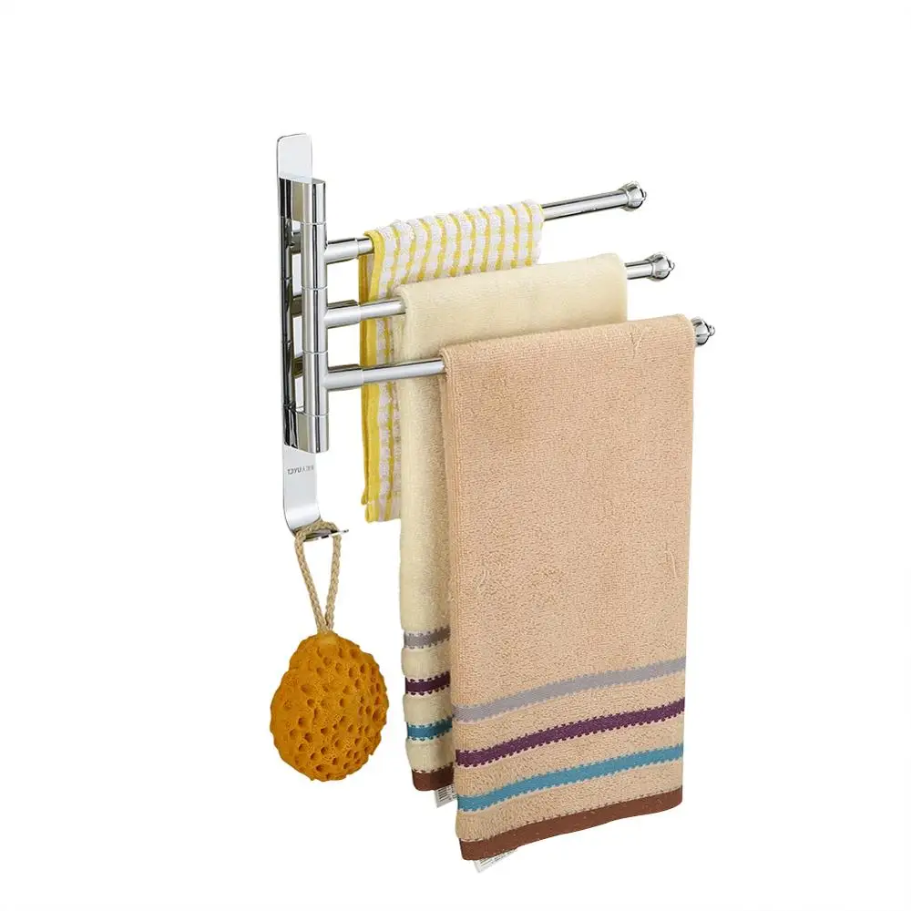Настенный держатель для полотенец в ванную комнату поворотный вешалка