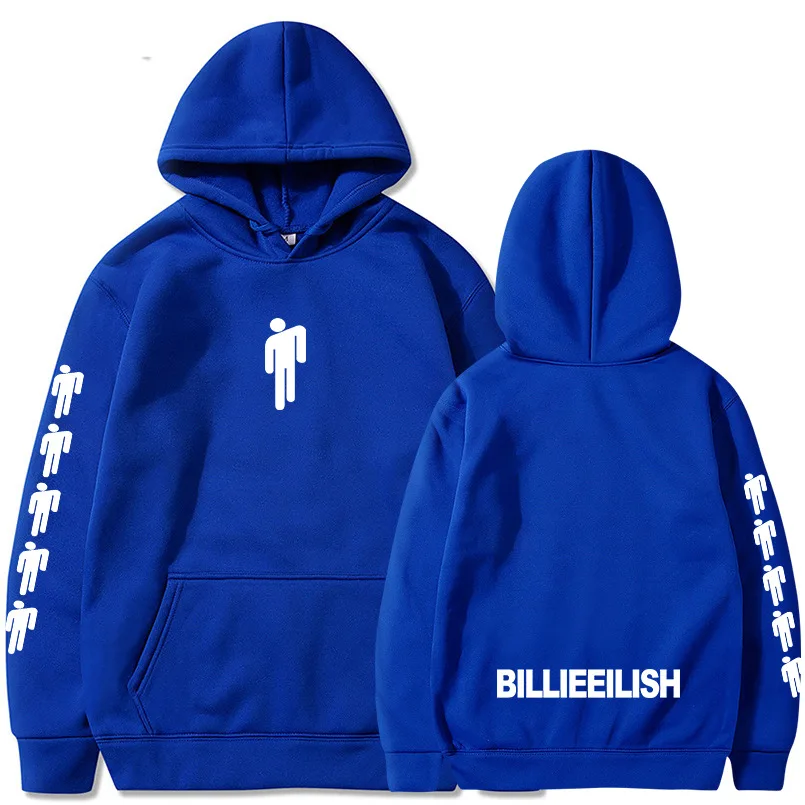 Blue 02 Billie Eilish, модные толстовки с принтом для мужчин/женщин, толстовки с капюшоном и длинным рукавом,, повседневные трендовые уличные толстовки - Цвет: Blue 02