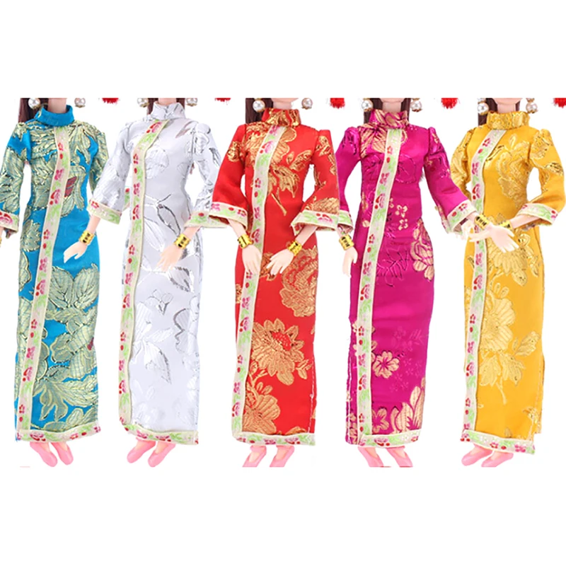 1 шт. уникальное платье Одежда для куклы китайское традиционное Cheongsam + голова