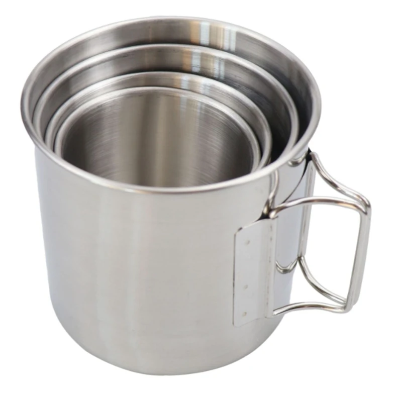 

4Pcs Outdoor Cup Mug Pots Tableware Camping Cup Picnic Water Cup Mug of Coffee Tea with Lid