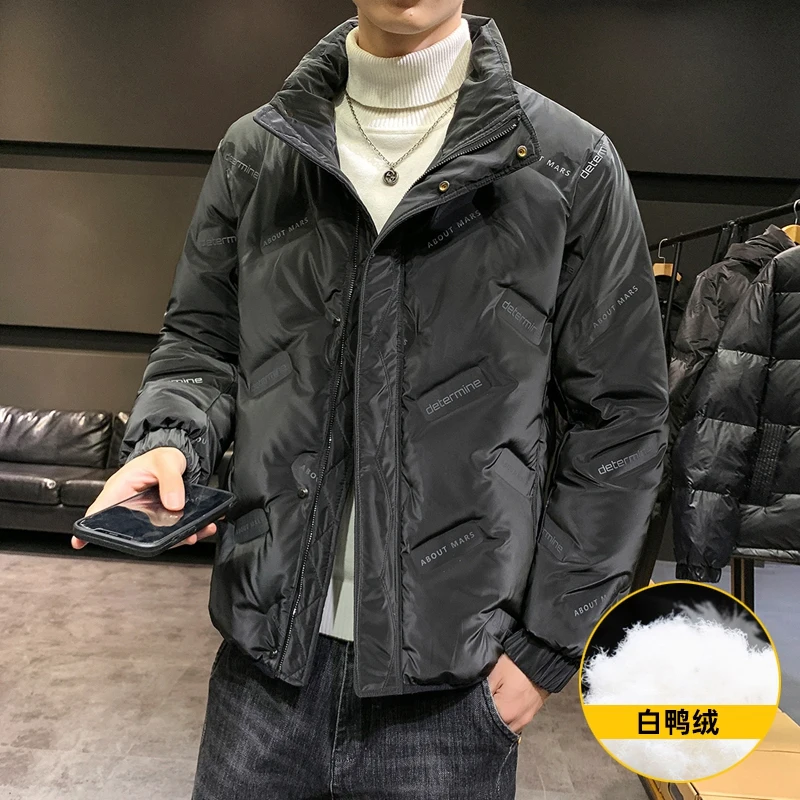 

2022 British Style Winter Men Casual Fashion Men 90 % White duck down Down Jacket Men Windbreaker Streetwear Coats Male Clothes