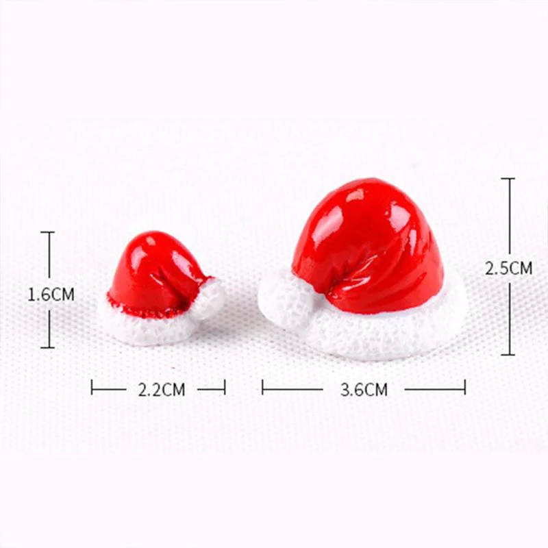 

22mm X 16mm, 1 Pieceesin Ornaments Decorations White & Red Christmas Hats Cute Andromantic