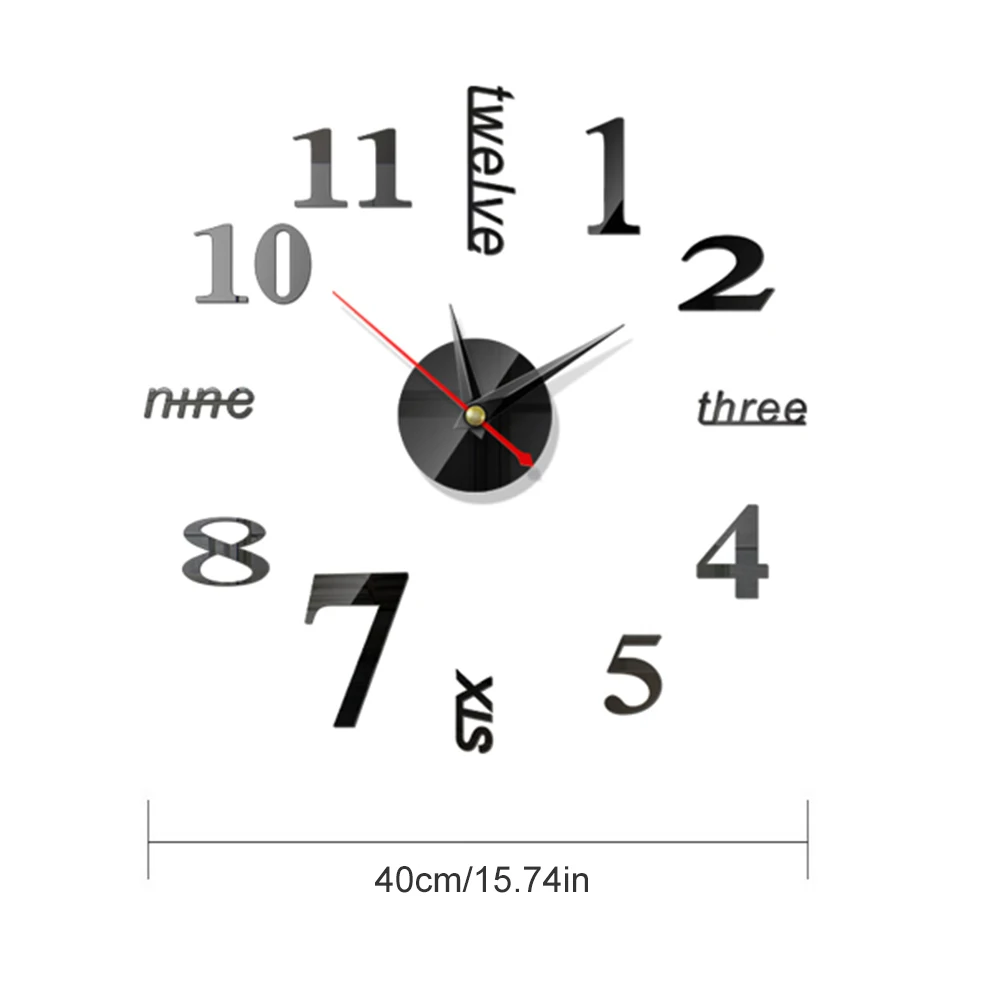

DIY 3D Wall Clock Design Mirror Surface Quartz Clock Stickers Living Room Accessories Decorative House Clock On The Wall Decor