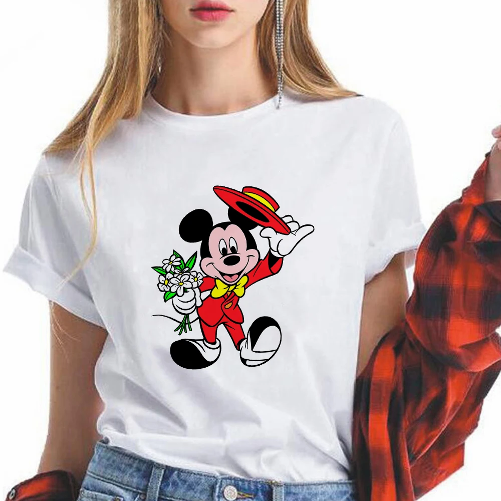 

Disney Instagram Clothes Mickey Mouse Women T-Shirt 2021 Summer New Arrivals Ropa Tumblr Mujer Aesthetic Cute T Shirts For Girls