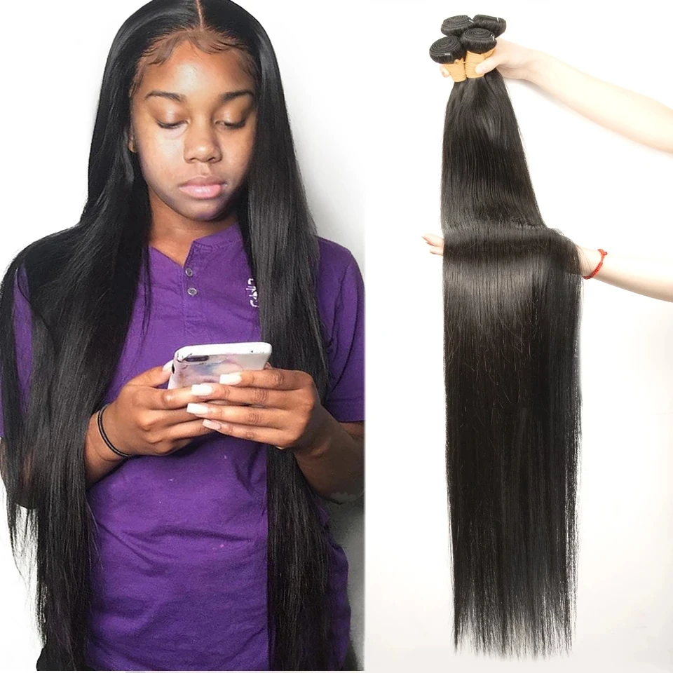 Straight Human Hair Bundles Wholesale Price 3/4/6/10/20 Deal Brazilian Unprocessed Virgin | Шиньоны и парики