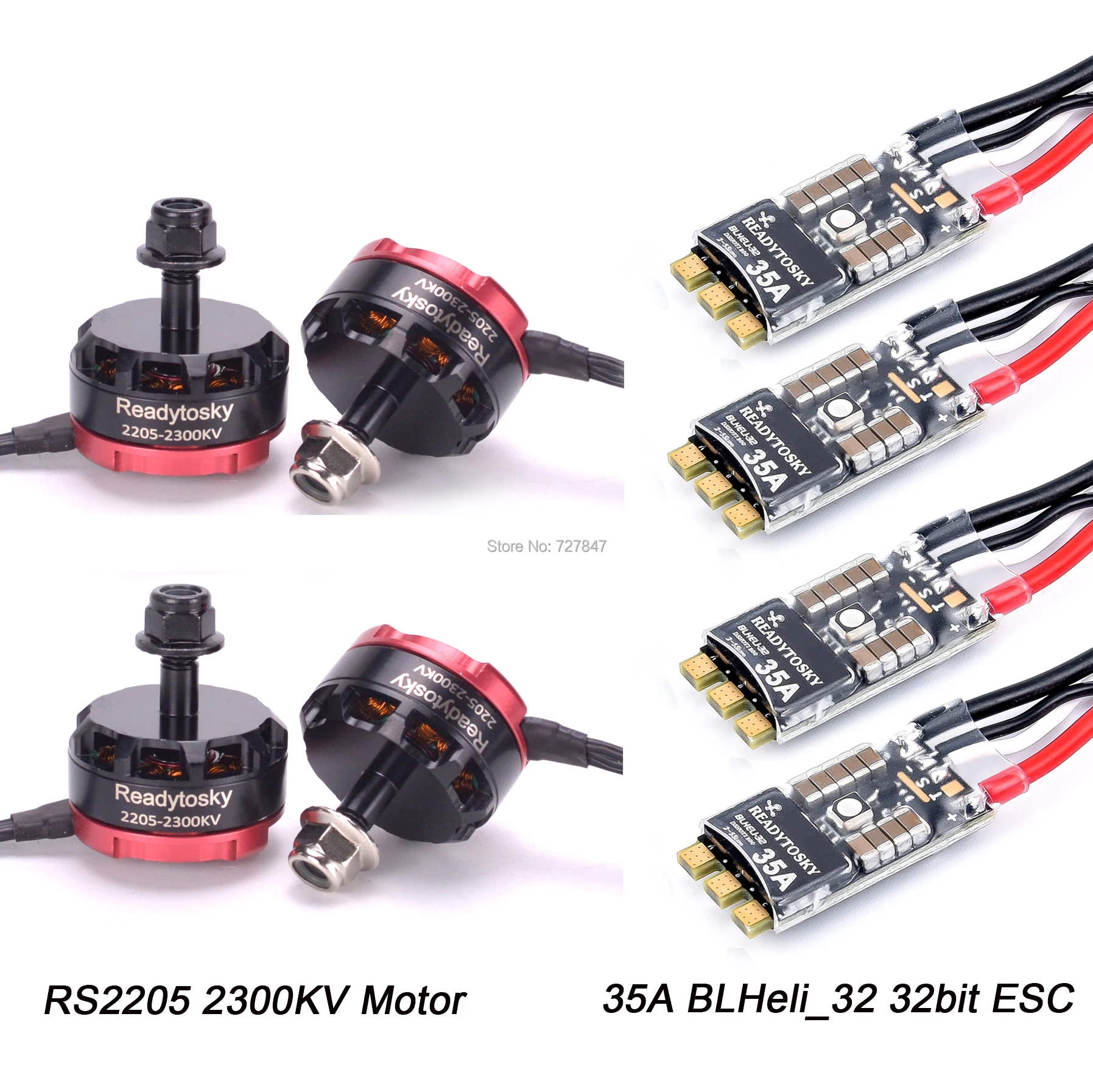 4 шт. 35A BLheli _ 32 32bit ESC встросветодиодный ОД + RS2205 2205 2300KV бесщеточный двигатель для