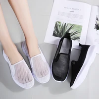 summer mesh womens slip on shoes 2021 breathable sneakers women walking shoes ladies slip on elastic band casual comfort female