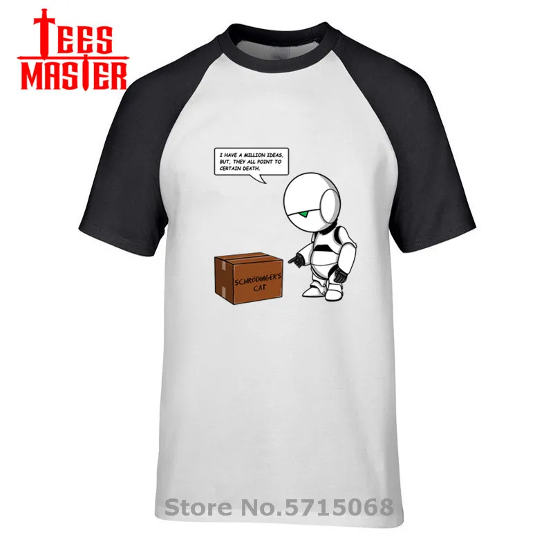 Размер плюс 3XL Марвин пессимист робот параноик футболка Забавный дизайн с