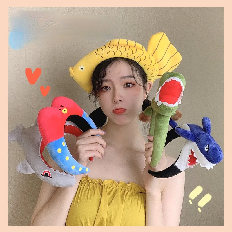 

Headband Female Face Wash Simple Hair Band All-match Out Hairpin Korean Cute Funny Fish Headband Accessories Headwear