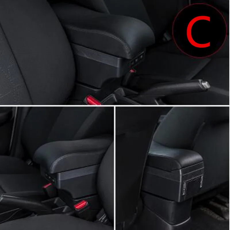 C black black line Для Datsun on-DO подлокотник коробка Datsun mi-DO Универсальный Автомобильный центральный подлокотник коробка для хранения аксессуары - Название цвета: C black black line