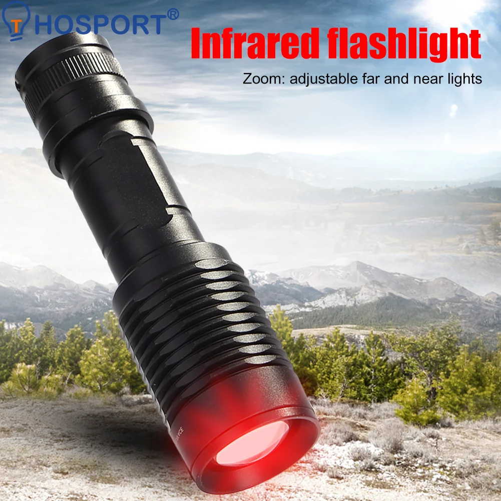 

10W 850nm Night Vision Zoomable Torch LED Infrared Outdoor Hunting IR Flashlight Lantern Flashlight Waterproof Spot Lamp