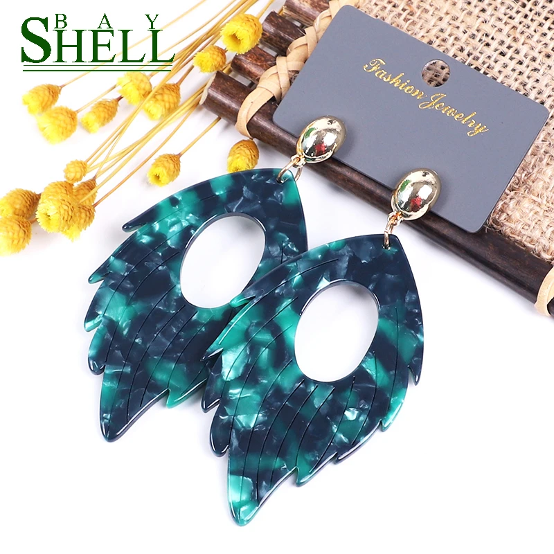 Shell bay2020 New Drop Earrings Jewelry Blue for Women Dangle Fashion Wholesale Leaf Earring Accessories Boho | Украшения и