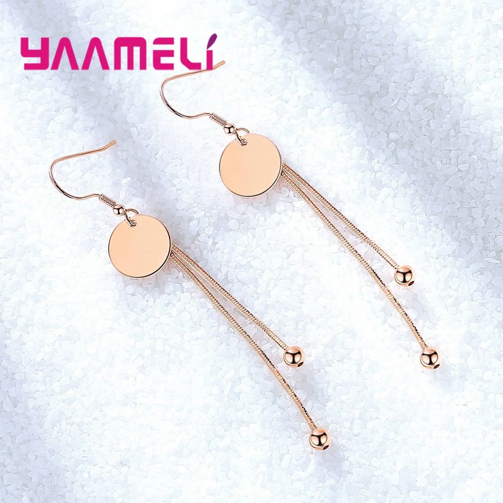 Женские серьги-подвески из серебра 925 пробы с круглым кулоном | Украшения и