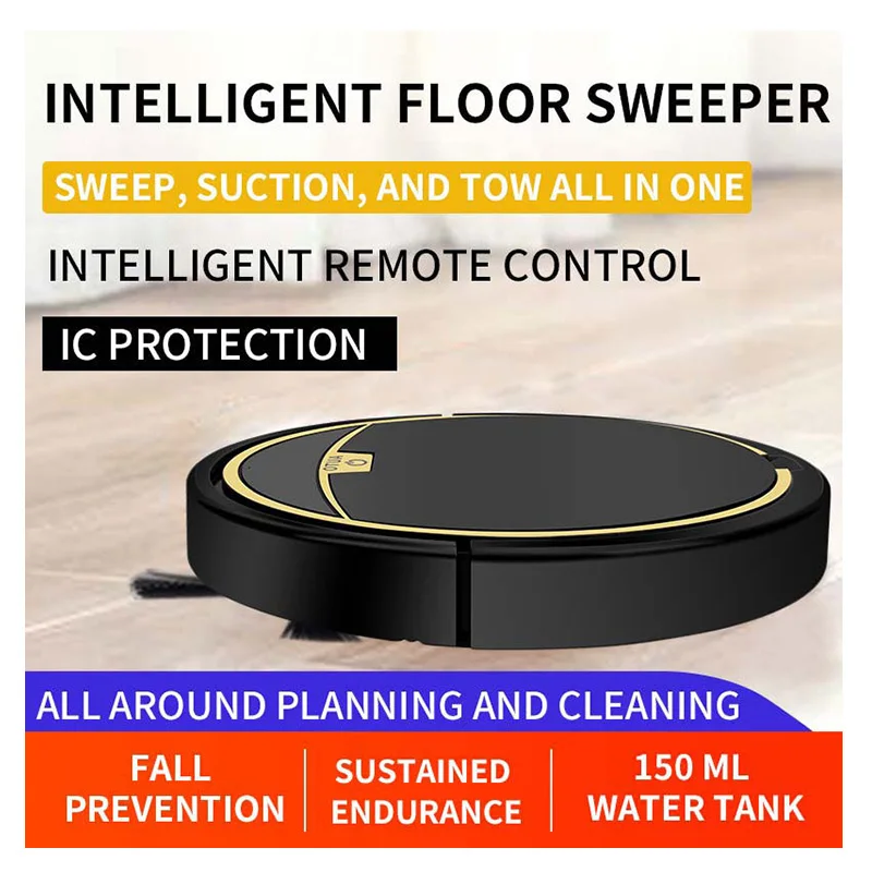 

Умный робот-пылесос 3-в-1, автоматическая перезаряжаемая машина для сухой и влажной уборки пола