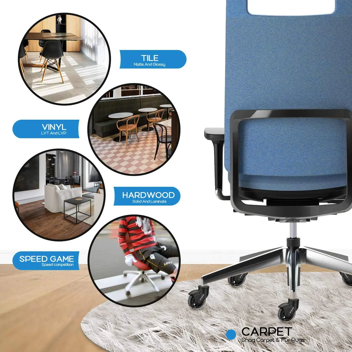 

Universal Mute Office Chair Caster Wheels Replacement Casters Rubber Soft Safe Roller Furniture Wheel Hardware