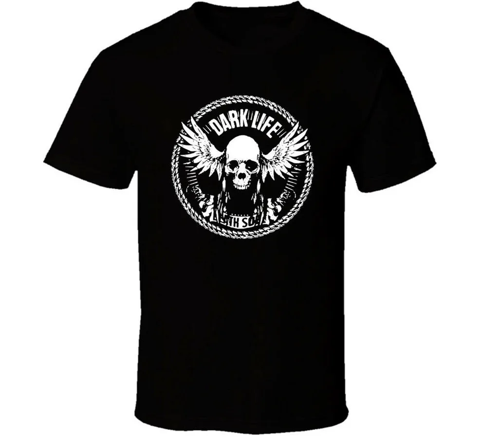 

Dark Life Shirt Black White Tshirt Men'S Free Shipping Vintage Graphic Tee Shirt