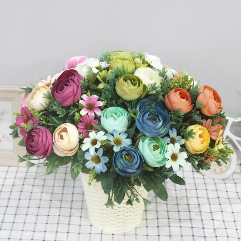 Искусственный букет из шелковых пионов декоративные цветы для дома гостиной