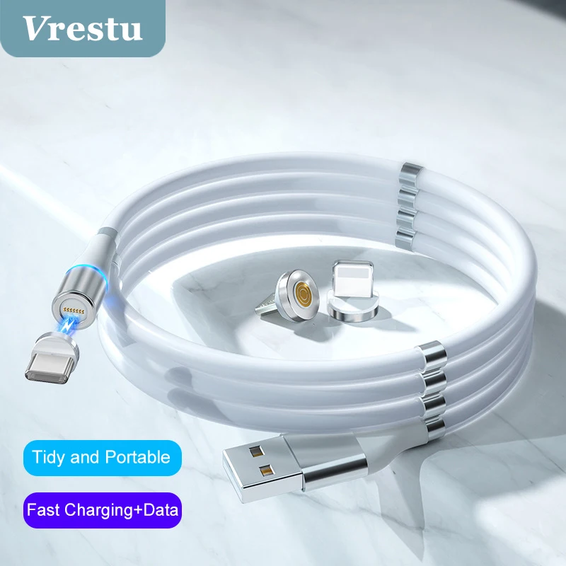 

Magic Rope USB-C Magnetic Cable Type C Micro USB Cable 3A Phone Fast Charging Data Sync Cord for iPhone 12 Samsung Xiaomi Huawei