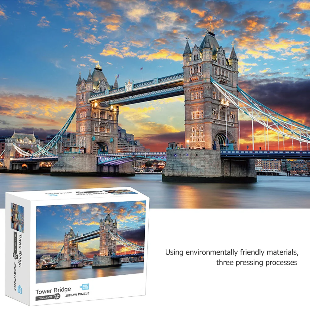 

DIY 1000 PICS Jigsaw Puzzle walking in the rain for Kids And Adults brain game toy puzzle 1000 pieces kids educational toys