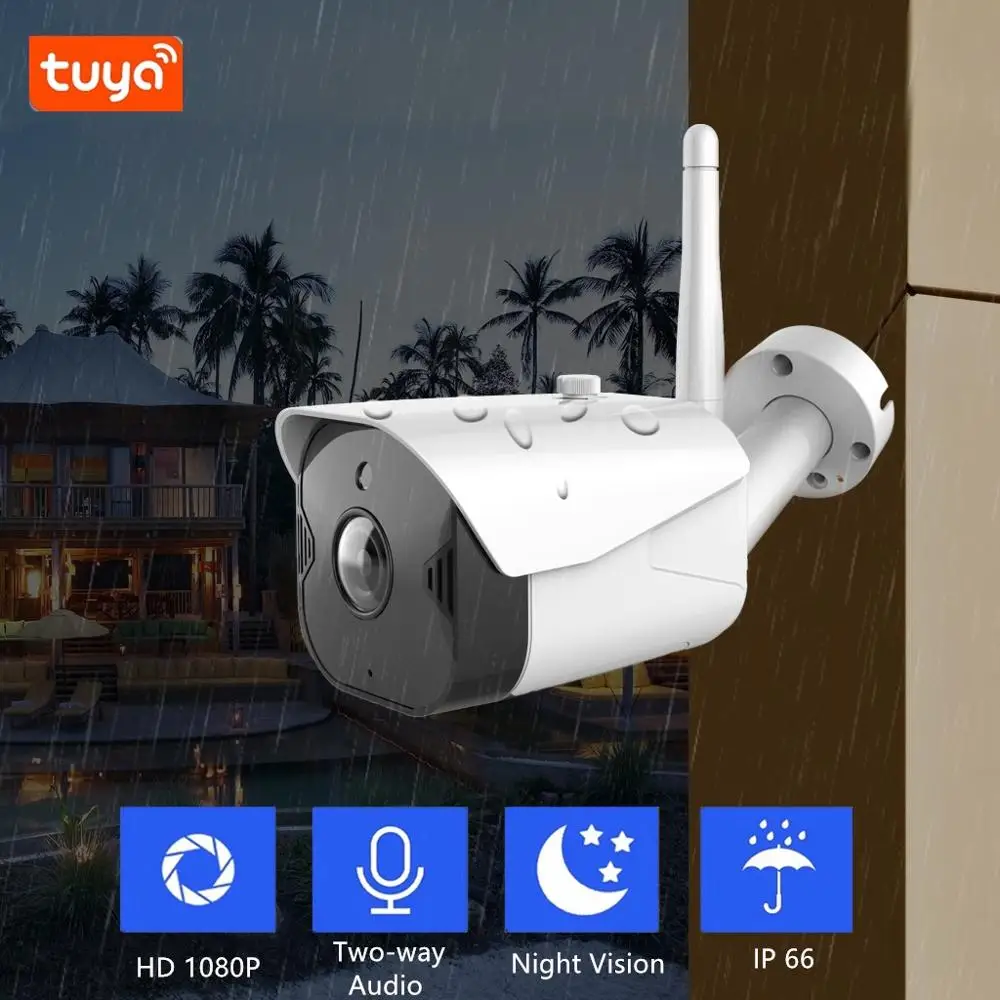 Tuya 1080P наружная камера безопасности для дома и улицы ip-камера наблюдения WiFi