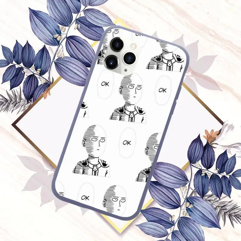 

Anime One Punch Man Phone Case Candy Color for iPhone 11 12 mini pro XS MAX 8 7 6 6S Plus X SE 2020 XR