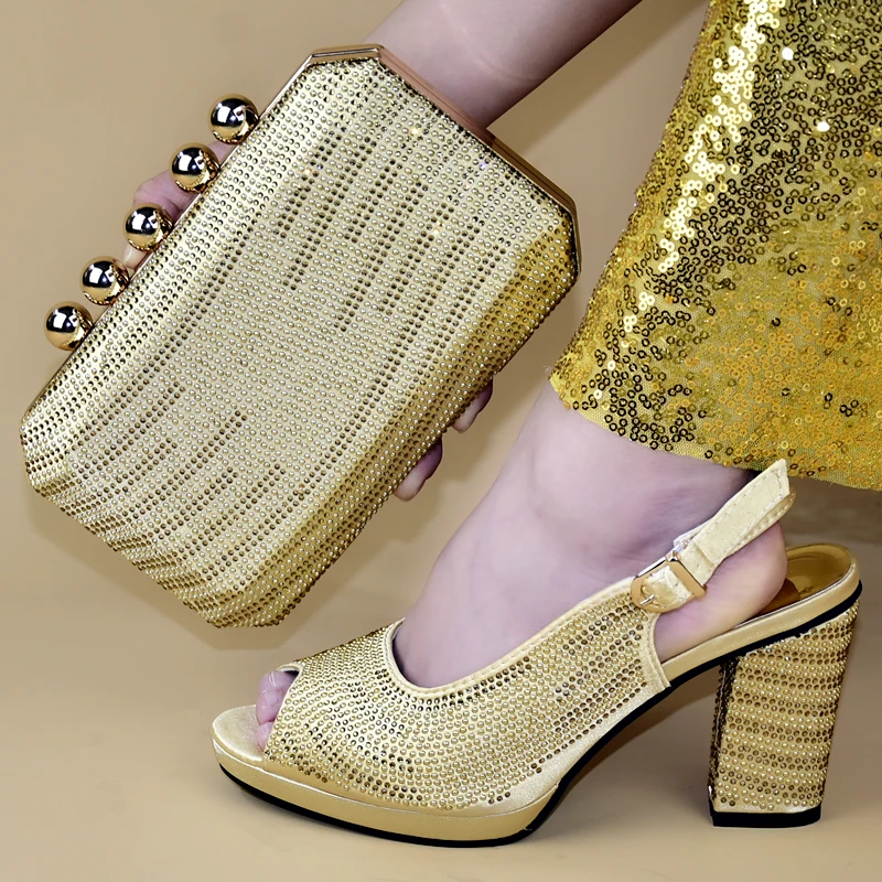 Вечерние комплекты из туфель и сумочки в нигерийском стиле Комплект итальянских