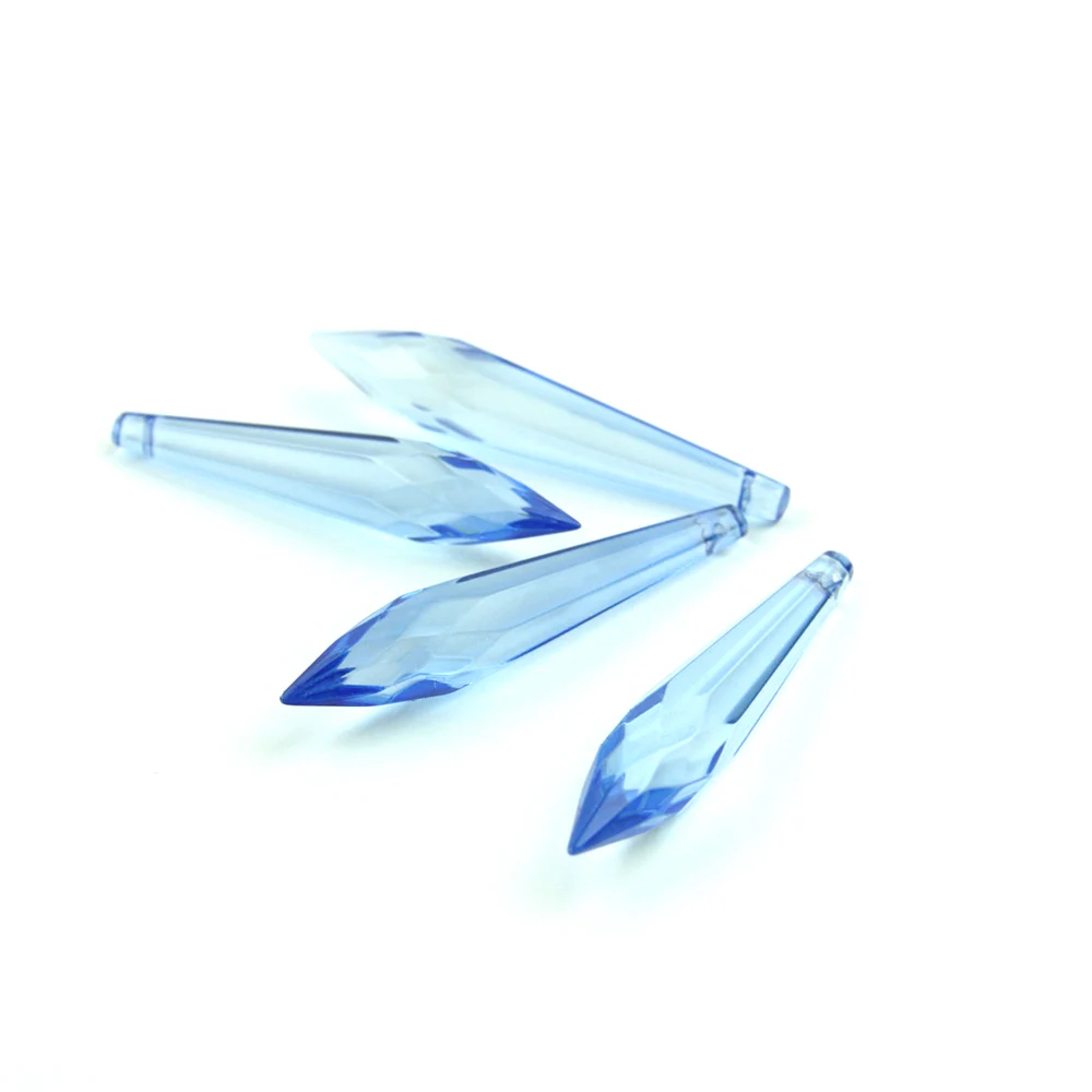 63 мм/76 мм Lt. Синий многогранный кристалл освещение сосулька капли люстра призмы