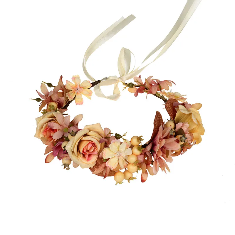Яркая луна обруч для волос Южно-корейский стиль Свадебный венок из роз невесты