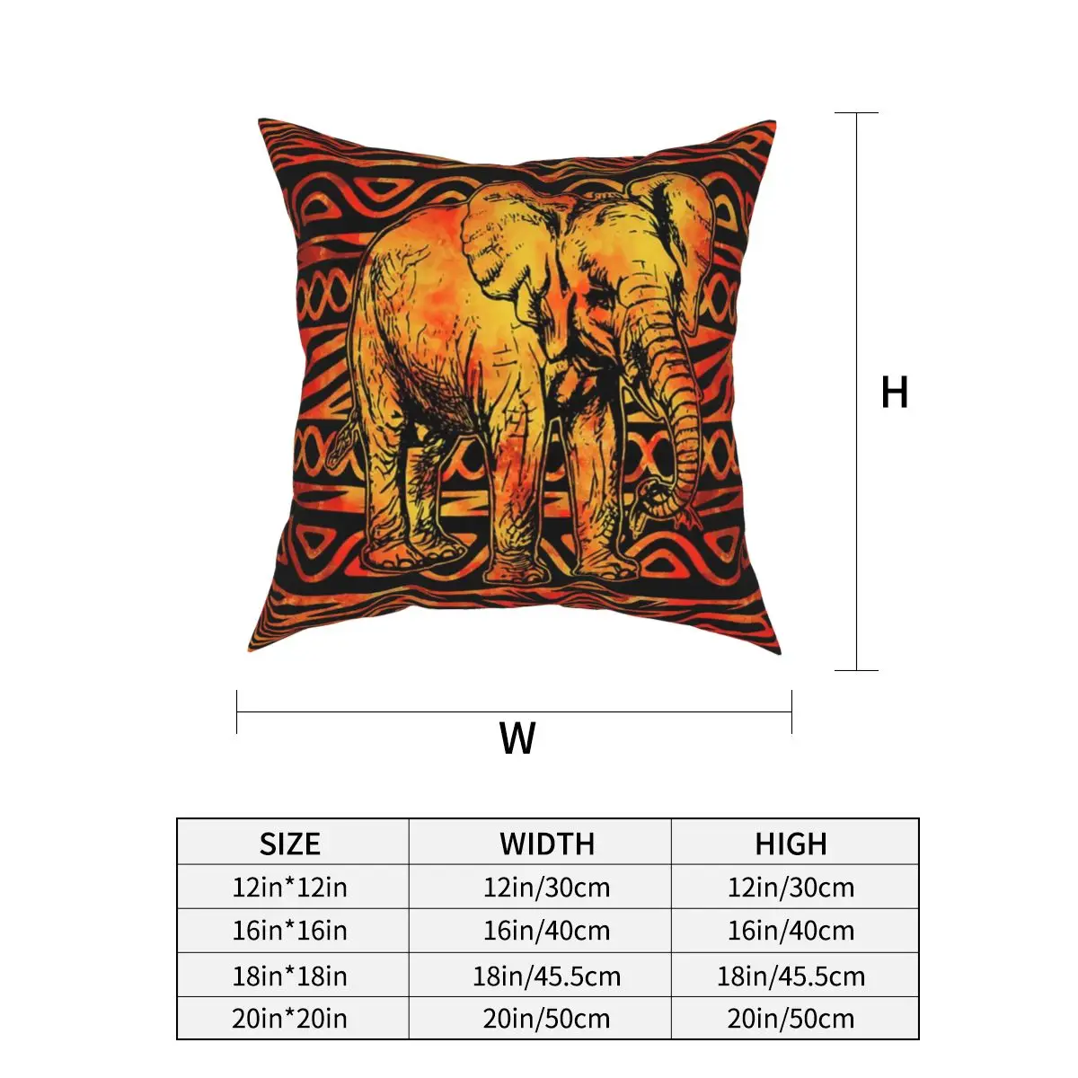 Наволочка с текстурированным этническим принтом и изображением слона украшение