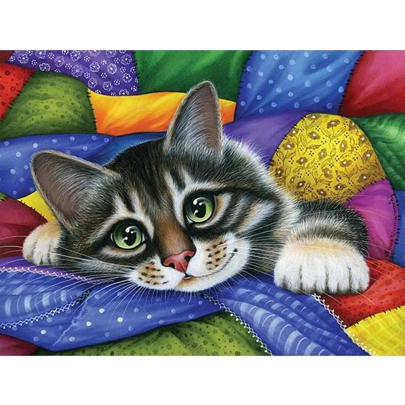 5D алмазная живопись аксессуары Алмазная Вышивка Полный Суд кошка картина полный