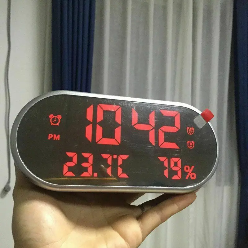 Temperature LED Digital Alarm Clock HD Display with Backlight Watch Desktop Mirror Snooze Table Clocks | Дом и сад