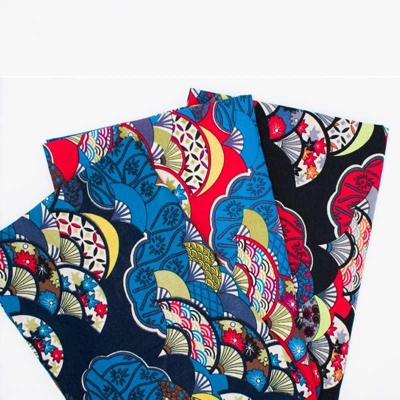 Ткань с принтом в японском стиле из 100% хлопка и льна|Ткань| |