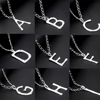 fashion silver plated 3d hip hop style large a z alphabet pendant necklaces diy charm jewelry handicraft for men and woman a1577