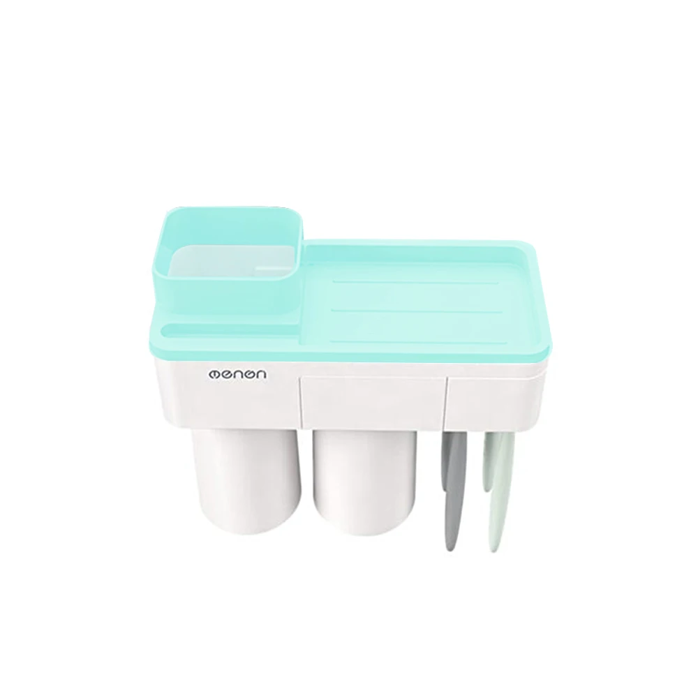 Green With 2 Cups ECOCO настенный держатель зубной щетки Авто выдавливатель зубной пасты Зубная щетка с дозатором чашка для зубной пасты хранения аксессуары для ванной комнаты аксессуары для ванной держатель для зубных щеток - Цвет: Green With 2 Cups