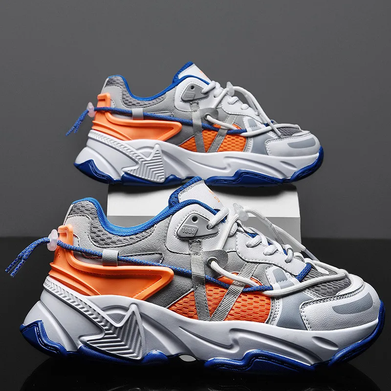 

New Chunky Sneaker Women Couple Summer Running Shoes Men Breathable Mesh Sports Shoes Thick Sole Walking Shoes Zapatillas Hombre