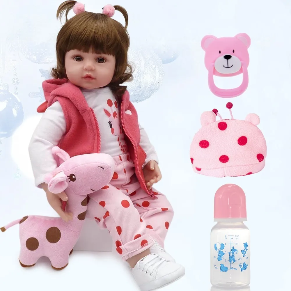 Куклы для девочек игрушки детей Reborn Bebe ручной работы 47 см мягкие силиконовые