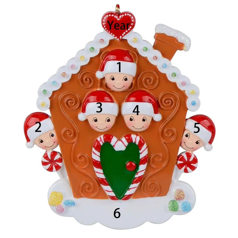Оптовая продажа смолы Maxora персонализированные пряничный домик семья из 3