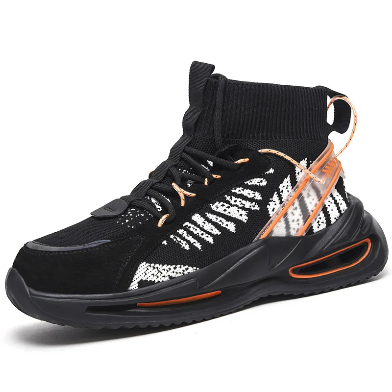 

Fashion Male Safety Boots Socks Sneakers Work Boots Anti-puncture Anti-smash Safety Shoes Work Protective Shoes Steel Toe Boots