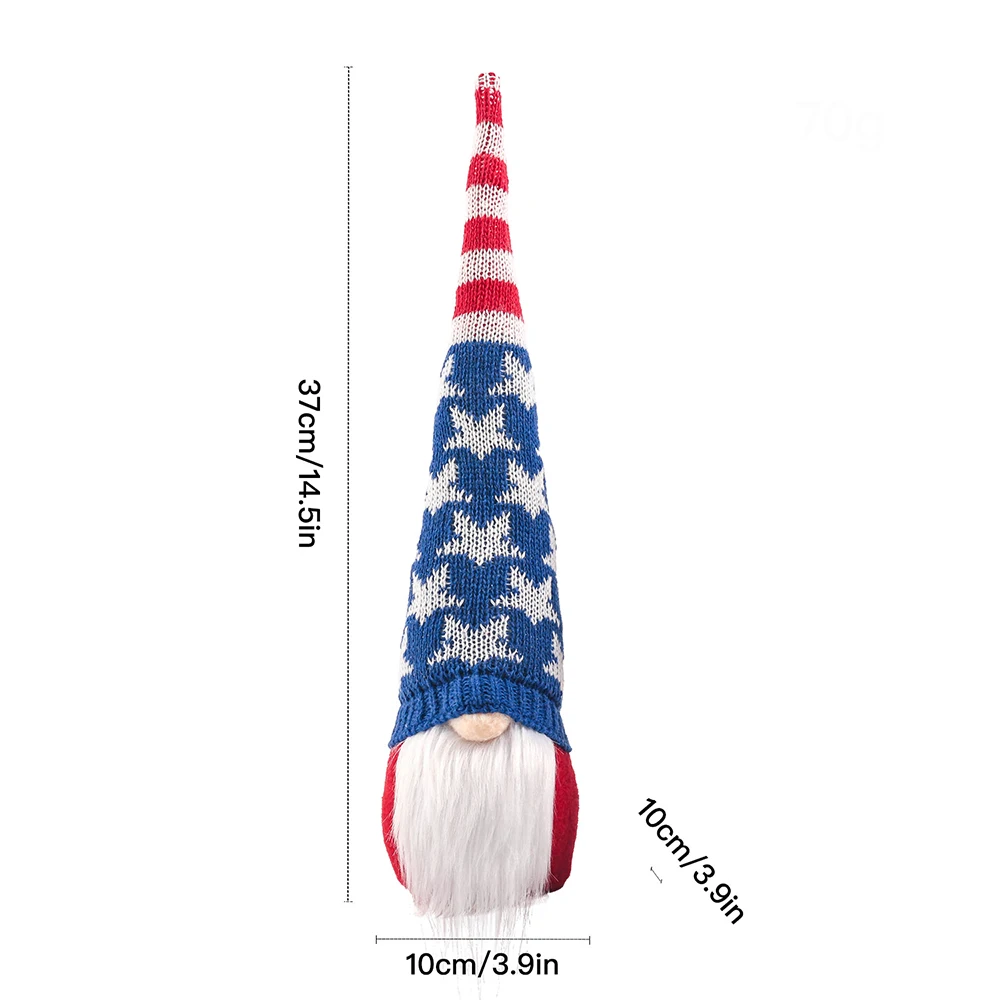 

Tall Rudolph Faceless Doll 4th Of July Ornaments for Independence Day Gift Hand Made Household Tray Decoration