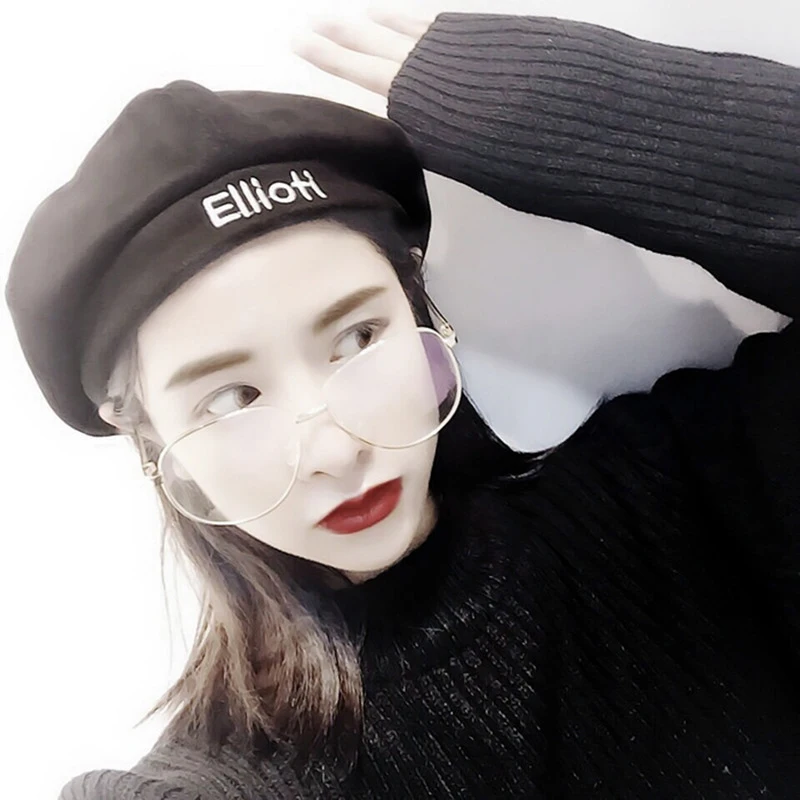 Осень зима 2020 мужские и женские буквенные береты с вышивкой Женский дорожный