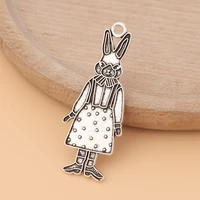 20pcslot tibetan silver animal rabbit charms pendants for necklace jewelry making accessories