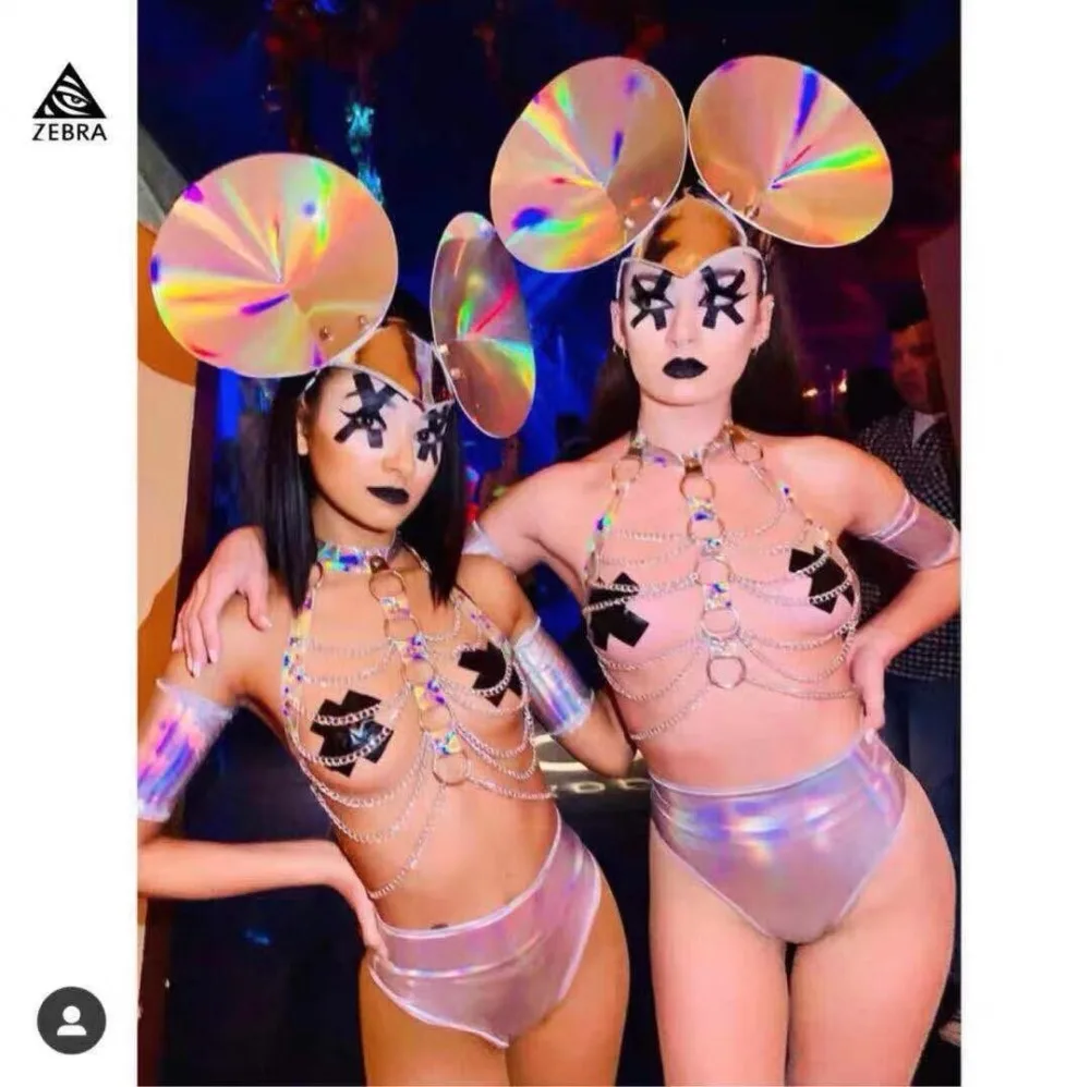 Рождественская головка Микки сексуальная лазерная фотография сценическое шоу