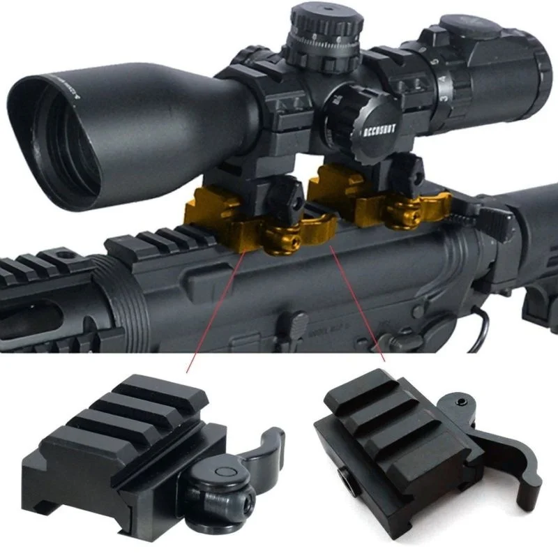 

Tactical Compact QD Quick Release Picatinny Weaver Rail Rifle Scope Mount Picatinny Rail Base