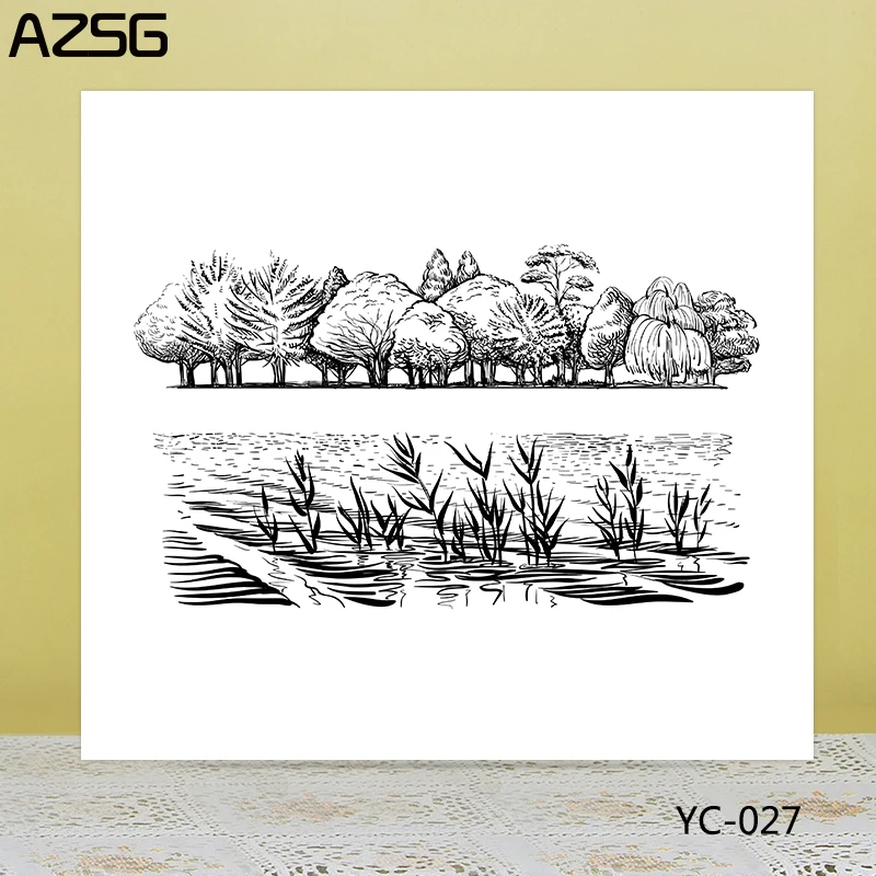 AZSG Woods Reed рябь прозрачные штампы/уплотнения для DIY скрапбукинга/изготовление