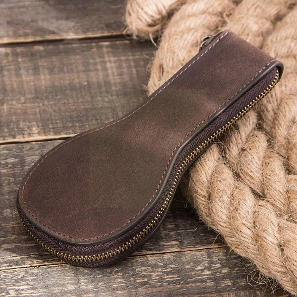 

Retro Soft Leather Watch Box Luxury Handmade 1 Slot Travel Bag Pouch Watch Portable Watch Bag Brown Zipper P With Orga I7l1