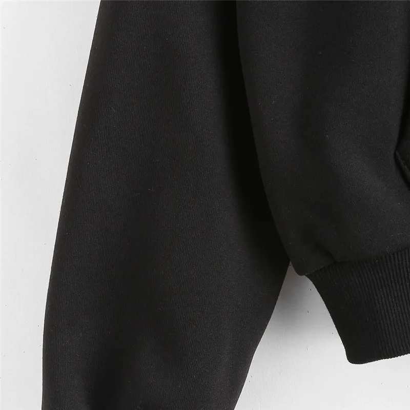 Womail кофты с длинными рукавами и карманом пуловер Толстовка блузка Женская