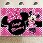 Настраиваемый фон для фотосъемки Минни Маус виниловые тканевые фоны для фотосъемки для детей детский день рождения Фотостудия