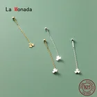Ла Monada женские серебряные серьги 925 серьги-гвоздики в форме клевера серьги с кисточками для девочек корейские сережки-шпильки женские ювелирные изделия в минималистском стиле женская обувь